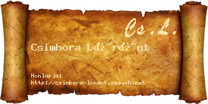 Csimbora Lóránt névjegykártya