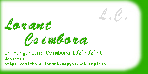 lorant csimbora business card